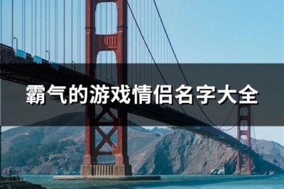 ​霸气的游戏情侣名字大全(共128对)