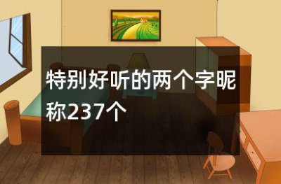 特别好听的两个字昵称237个
