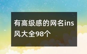 有高级感的网名ins风大全98个