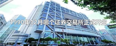 ​1990年12月哪个证券交易所正式开业